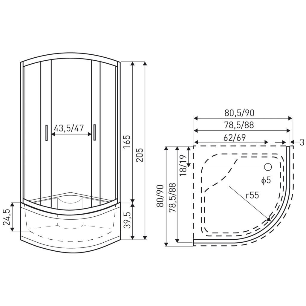 Suihkukaappi Kerra Madera STR 80 GL hinta ja tiedot | Suihkukaapit ja suihkunurkat | hobbyhall.fi