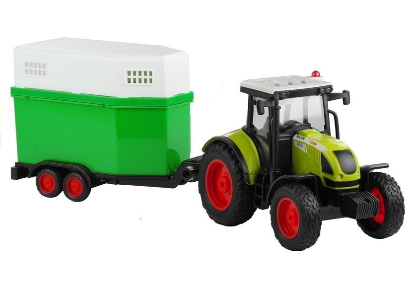 Traktori, jossa on eläinkuljetusvaunu hinta ja tiedot | Poikien lelut | hobbyhall.fi