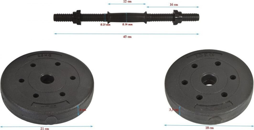 EB Fit, 7 kilon painoinen taitettava käsipaino hinta ja tiedot | Käsipainot, kahvakuulat ja voimaharjoittelu | hobbyhall.fi