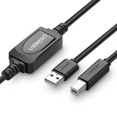 Ugreen US122 USB 2.0 A-B tulostimeen 15 mm, musta hinta ja tiedot | Puhelinkaapelit | hobbyhall.fi