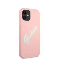 GUHCP12SLSVSPG Guess Silicone Vintage Green Script Cover for iPhone 12 mini 5.4 Pink hinta ja tiedot | Puhelimen kuoret ja kotelot | hobbyhall.fi