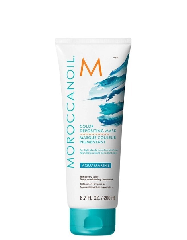 Toning naamio vaaleille hiuksille akvamariinilla MoroccanOil Color Depositing Mask, 200 ml hinta ja tiedot | Hiusvärit | hobbyhall.fi