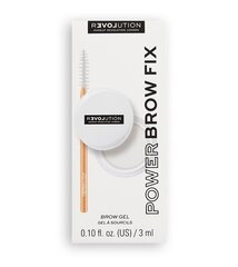 Kulmakarvageeli Revolution Relove Power Brow Fix 3 ml hinta ja tiedot | Revolution Meikit | hobbyhall.fi