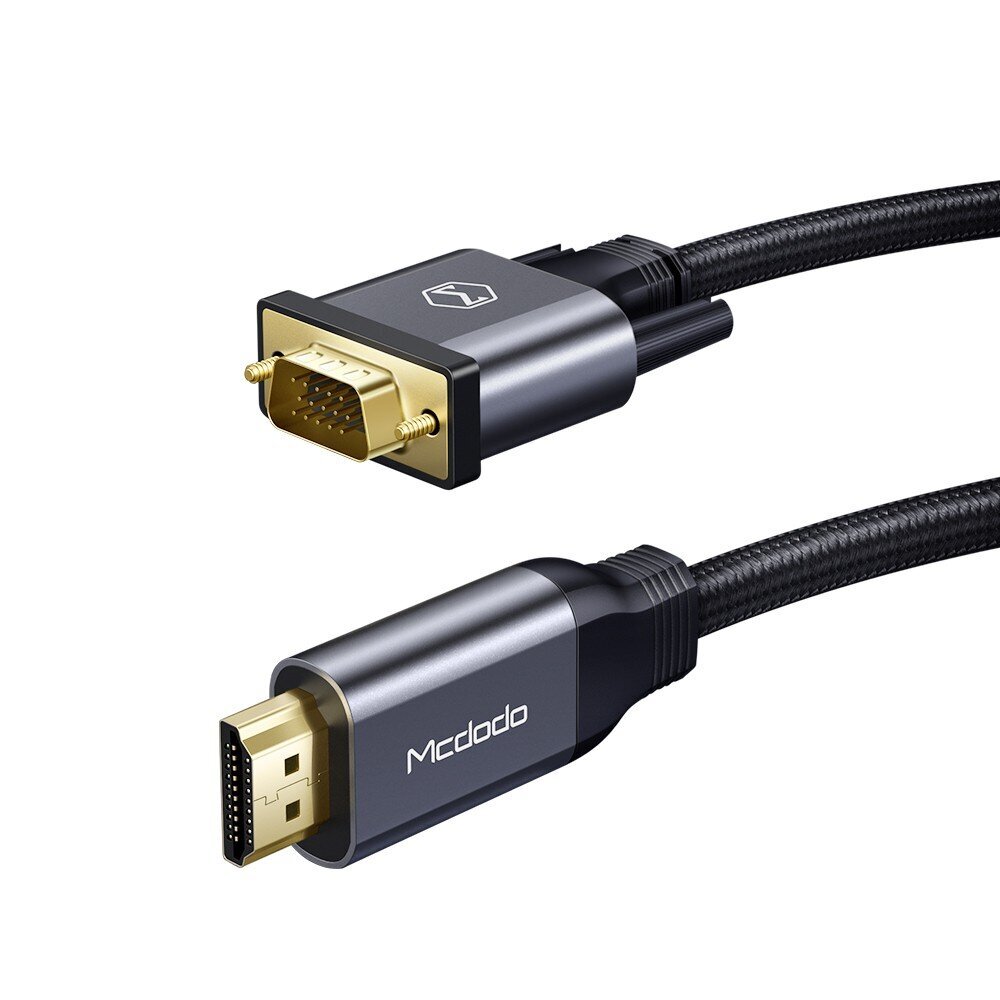 Mcdodo HDMI-VGA kaksisuuntainen musta 2 metrin kaapeli CA-7770 hinta ja tiedot | Videokameran lisätarvikkeet | hobbyhall.fi