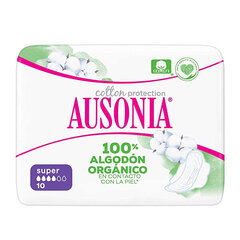 Super terveysside siivekkeillä ORGANIC Ausonia (10 uds) hinta ja tiedot | Tamponit ja terveyssiteet | hobbyhall.fi