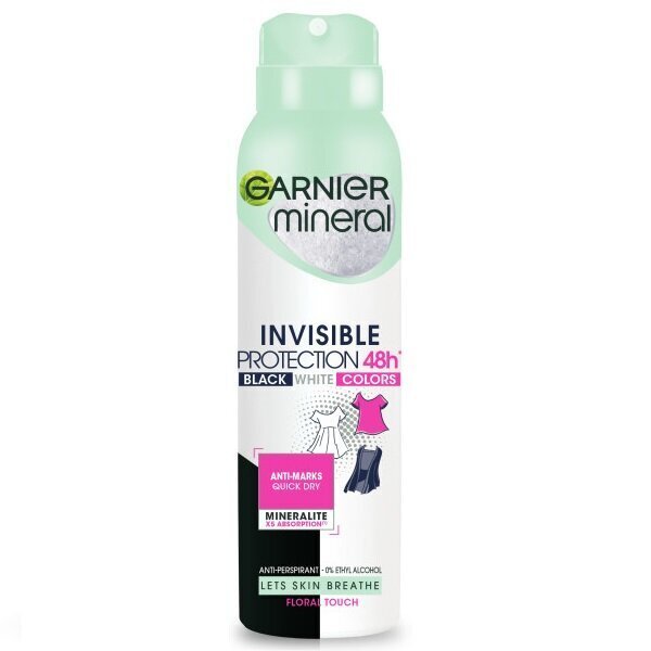 Suihkedeodorantti naisille Garnier Mineral Invisible Protection 48h Floral Touch, 150 ml hinta ja tiedot | Deodorantit | hobbyhall.fi