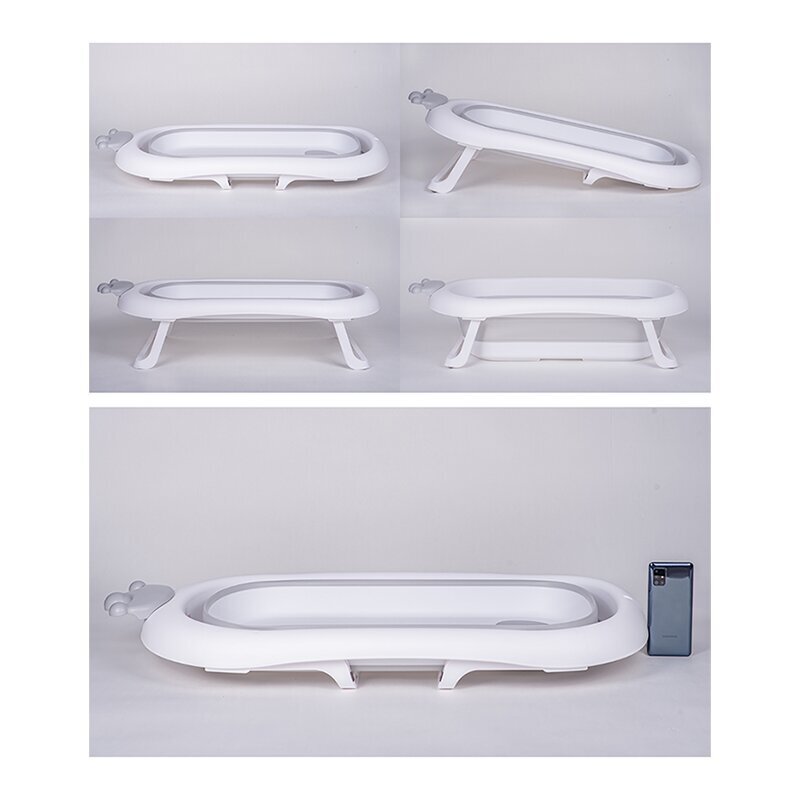 Primabo Corona kokoontaitettava kylpyamme, jossa tyyny ja lämpökorkki, 84 cm, harmaa hinta ja tiedot | Kylpyvälineet | hobbyhall.fi
