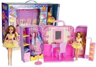 Lean Toys -pukeutumishuone nukeille, vaaleanpunainen hinta ja tiedot | Tyttöjen lelut | hobbyhall.fi