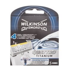 5 parranajopäätä Wilkinson Quattro Titanium Core Motion hinta ja tiedot | Parranajo ja karvanpoisto | hobbyhall.fi