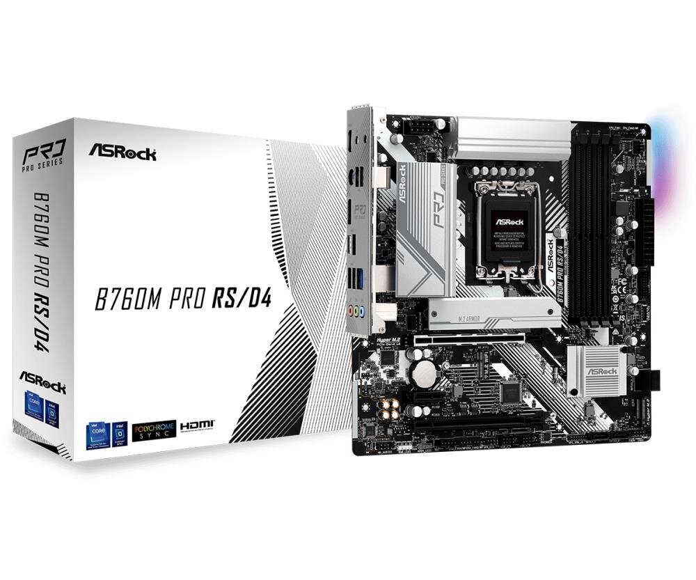 ASRock B760M Pro RS/D4 WIFI, Micro ATX, LGA1700, DDR4 hinta ja tiedot | Emolevyt | hobbyhall.fi