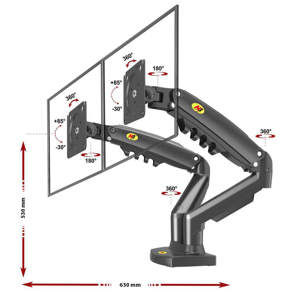 NB G35 22"-32" (VESA max 100*100mm, max 2*15 kg) hinta ja tiedot | Näyttötelineet | hobbyhall.fi