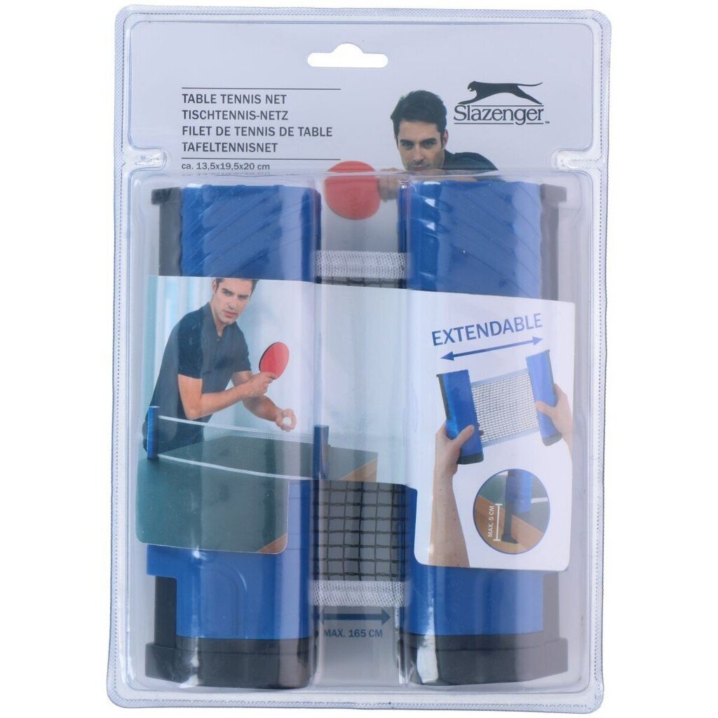 Pöytätennisverkko Slazenger Extendable, 165 cm hinta ja tiedot | Pingisverkot | hobbyhall.fi