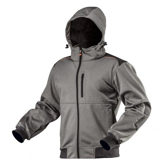 Tuulen- ja vedenpitävä takki, Softshell, hupullinen M/50, harmaa hinta ja tiedot | Työvaatteet | hobbyhall.fi