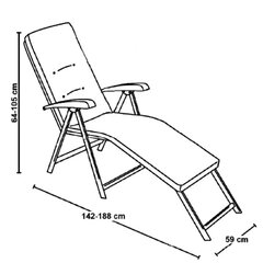 Patio Lena Lounger, Aurinkotuoli, A079-06PB, harmaa hinta ja tiedot | Aurinkotuolit | hobbyhall.fi