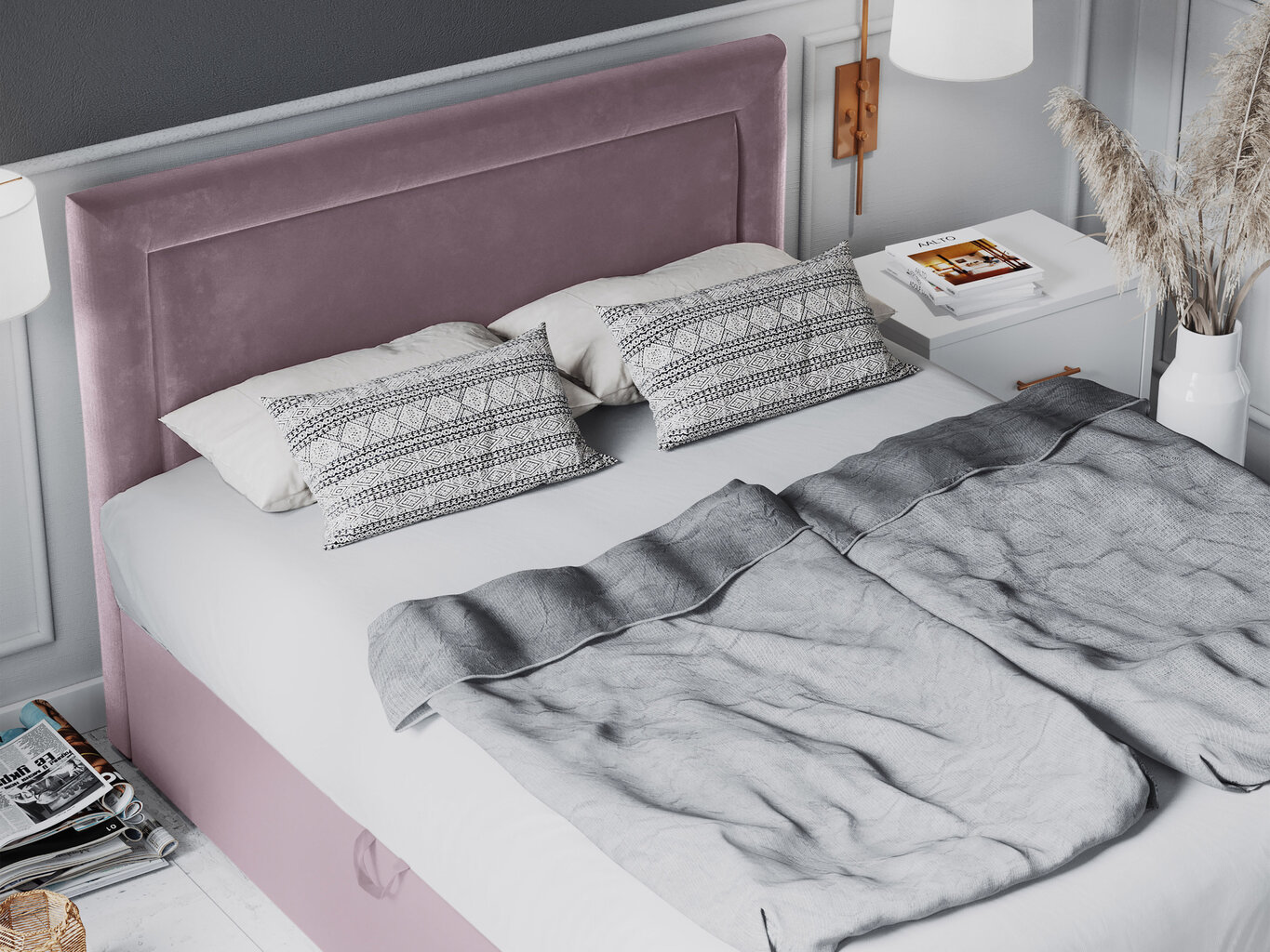 Sänky Mazzini Beds Yucca 160x200 cm, vaaleanpunainen hinta ja tiedot | Sängyt | hobbyhall.fi