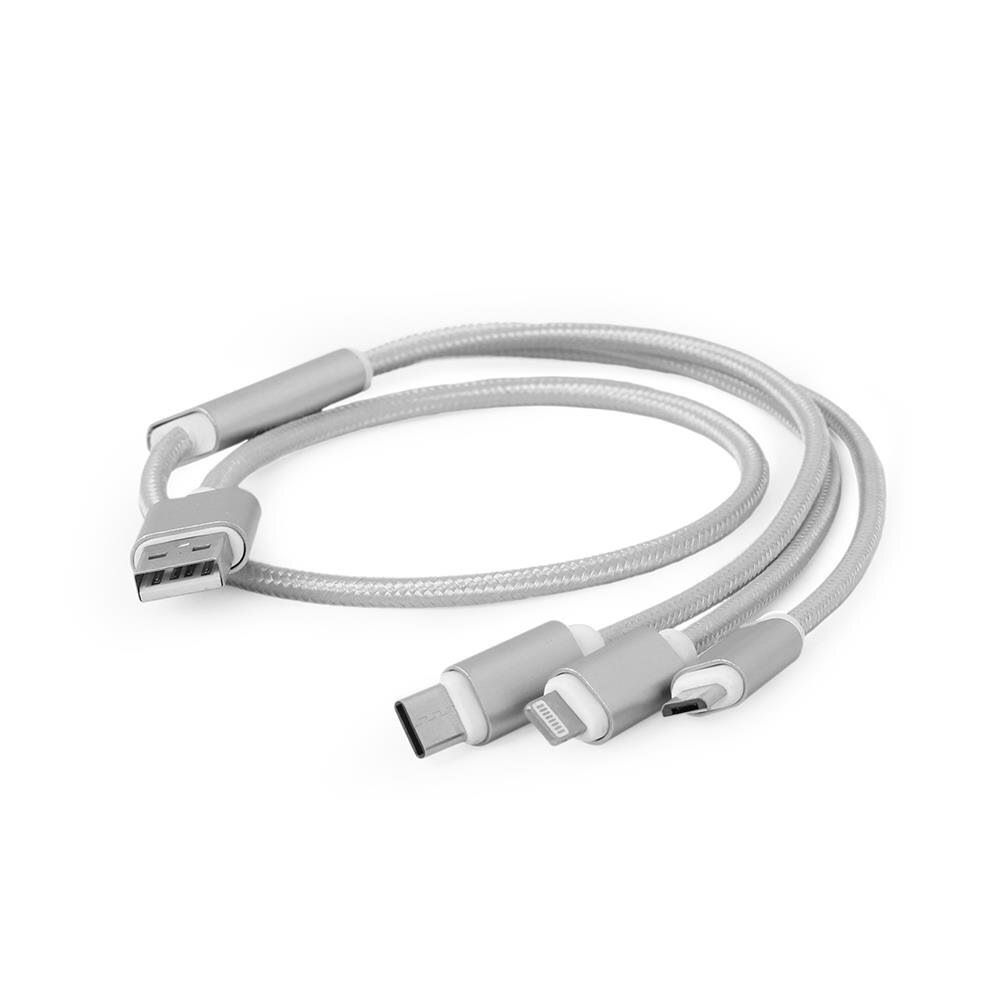 Gembird USB 3-in-1 USB 2.0 - Lightning, USB-C (M), Micro USB (M), 1 m hinta ja tiedot | Kaapelit ja adapterit | hobbyhall.fi