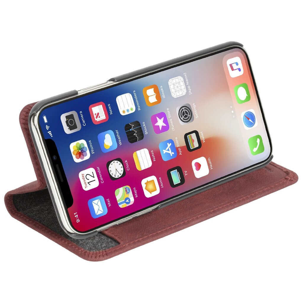 Puhelinkotelo Krusell Sunne 4 Card FolioWallet, sopii Apple iPhone X/XS, punainen hinta ja tiedot | Puhelimen kuoret ja kotelot | hobbyhall.fi