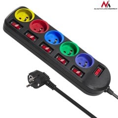 Maclean Power Strip 5 -pistorasia kytkimillä MCE204M hinta ja tiedot | Maclean Kodin remontointi | hobbyhall.fi