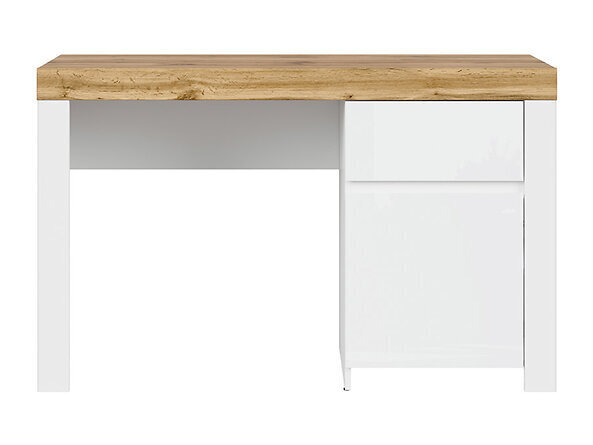 Kirjoituspöytä BRW Holten 1D1S, valkoinen/ruskea hinta ja tiedot | Tietokonepöydät ja työpöydät | hobbyhall.fi