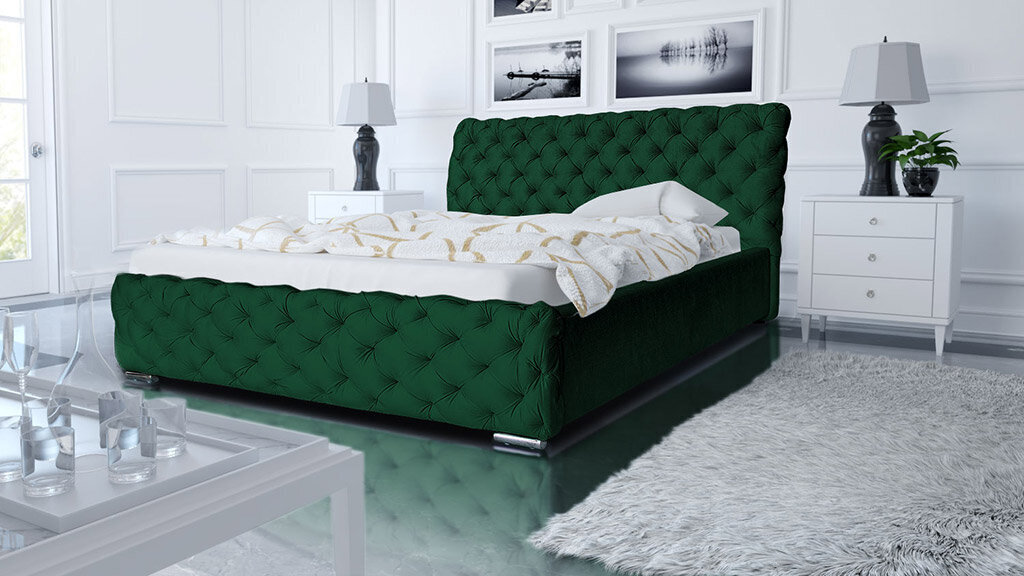 Sänky Lira 160x200 cm, vihreä hinta ja tiedot | Sängyt | hobbyhall.fi