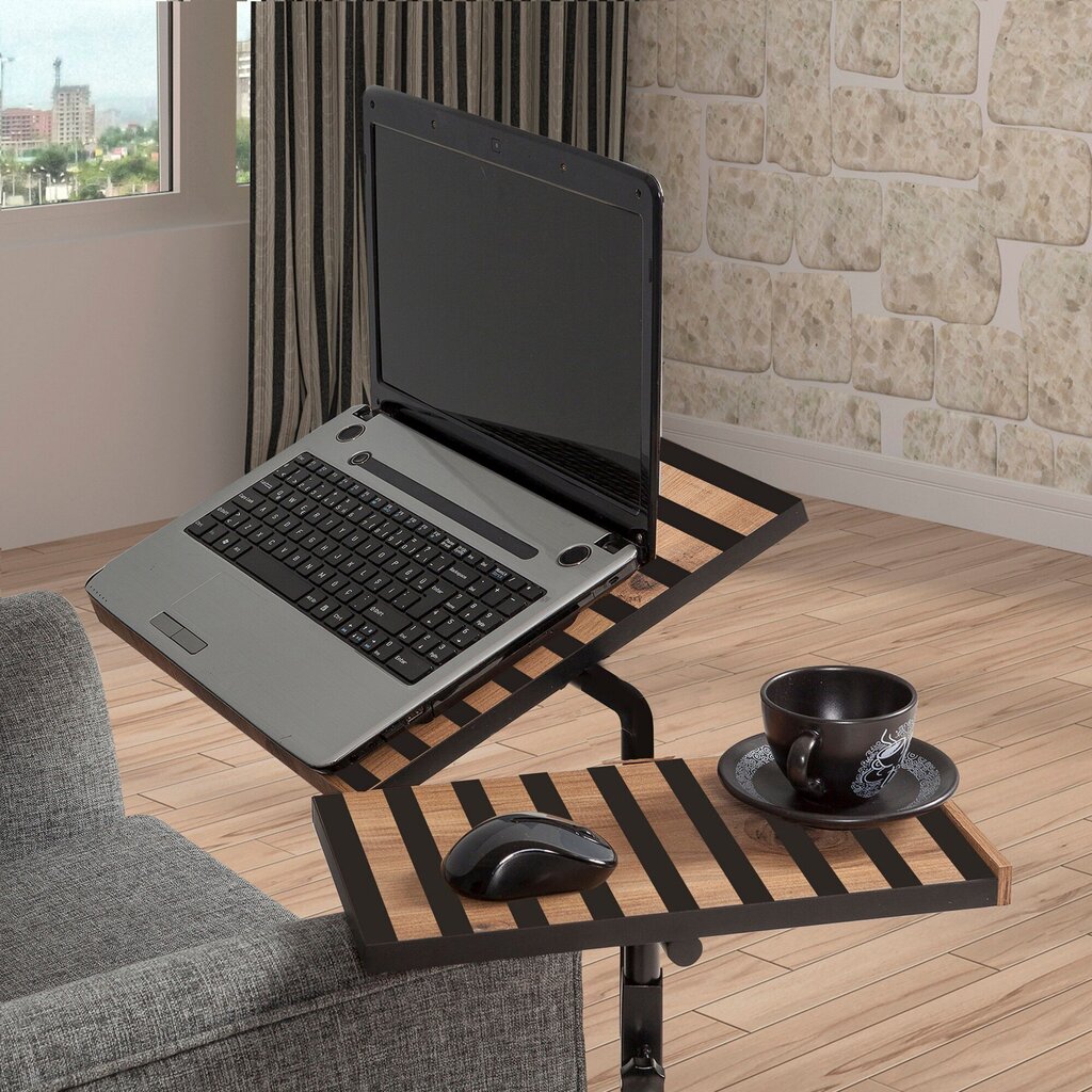 Tietokonepöytä Kalune Design 863 (I) kannettavalle tietokoneelle, musta/ruskea hinta ja tiedot | Tietokonepöydät ja työpöydät | hobbyhall.fi