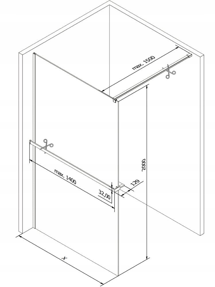 Suihkuseinä Mexen Kioto+ hyllyllä, kultainen/musta kuvio, 70,80,90,100,110,120,130,140x200 cm hinta ja tiedot | Suihkuseinät ja -ovet | hobbyhall.fi