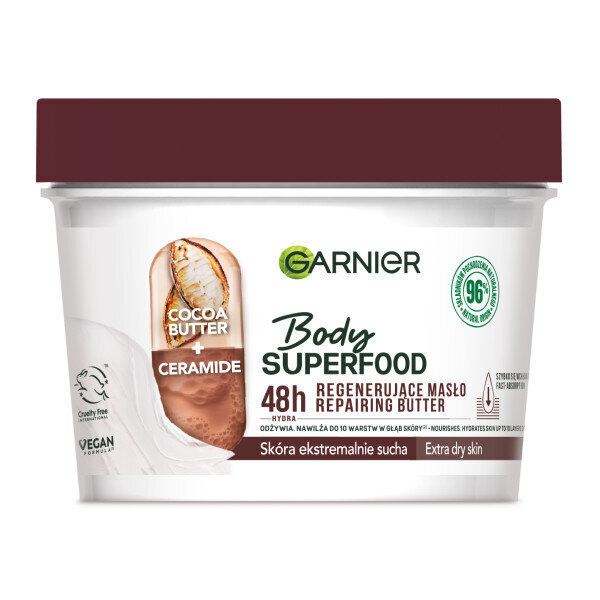 Vartalovoi erittäin kuivalle iholle Garnier Body Superfood Repairing Butter, 380 ml hinta ja tiedot | Vartalovoiteet ja -emulsiot | hobbyhall.fi