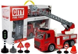 Lelupaloauto liikennemerkeillä City Fire Fight hinta ja tiedot | Poikien lelut | hobbyhall.fi