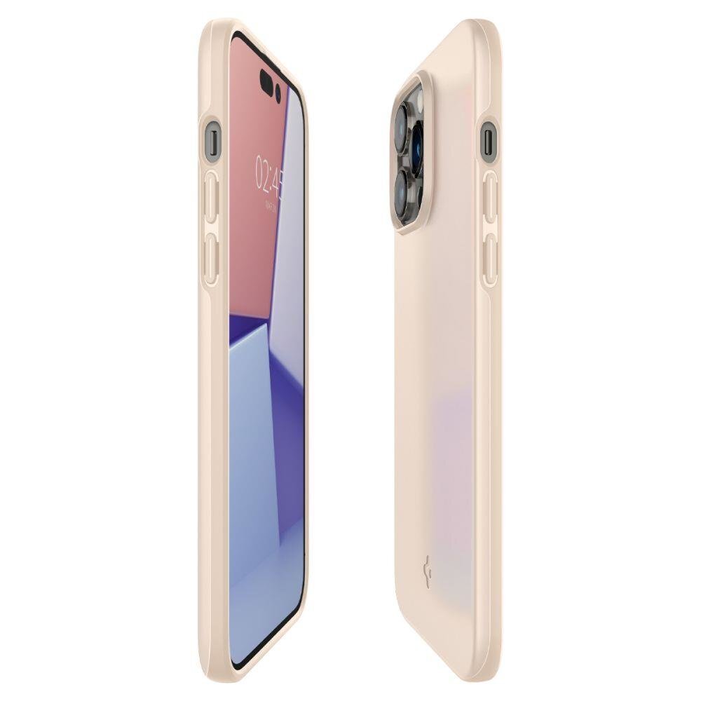 Spigen Thin Fit -suojakuori iPhone 14 Pro Max -puhelimelle, SAND BEIGE hinta ja tiedot | Puhelimen kuoret ja kotelot | hobbyhall.fi