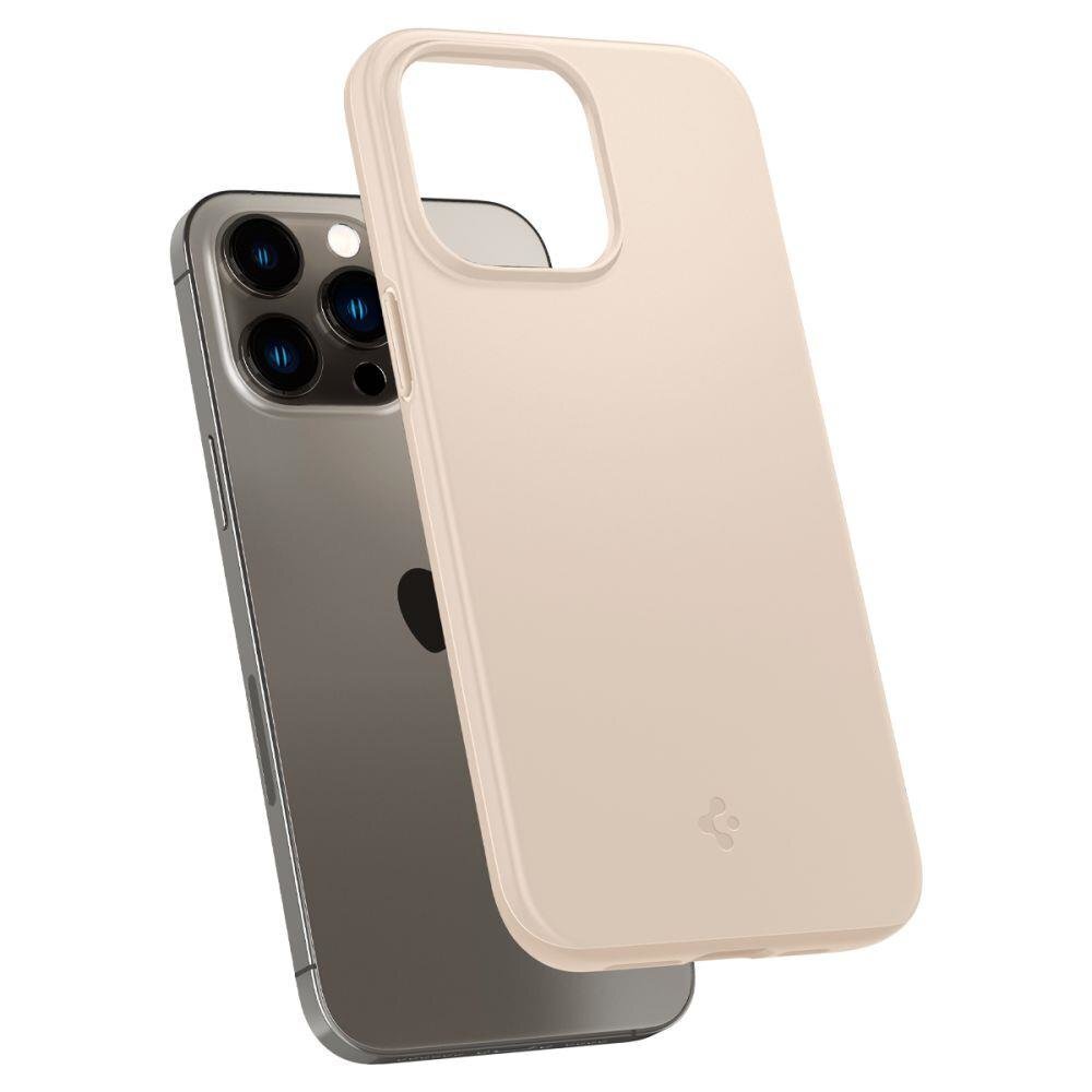 Spigen Thin Fit -suojakuori iPhone 14 Pro Max -puhelimelle, SAND BEIGE hinta ja tiedot | Puhelimen kuoret ja kotelot | hobbyhall.fi