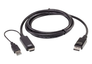 Aten 2L-7D02HDP True 4K, HDMI - DisplayPort, 1.8 m hinta ja tiedot | Aten Kodinkoneet ja kodinelektroniikka | hobbyhall.fi