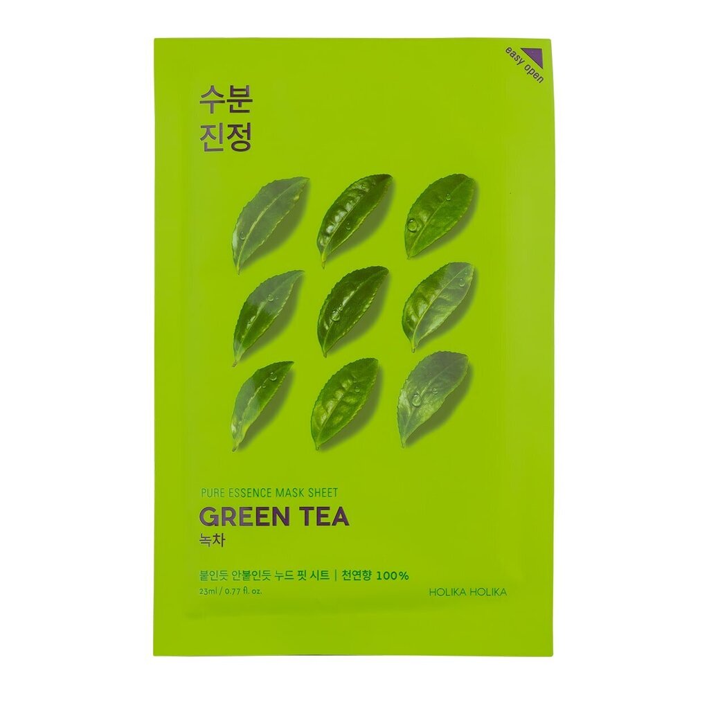 Kasvonaamio vihreällä teeuutteella Holika Holika Pure Essence Mask Sheet Green Tea, 23 ml x 20kpl hinta ja tiedot | Kasvonaamiot ja silmänalusaamiot | hobbyhall.fi