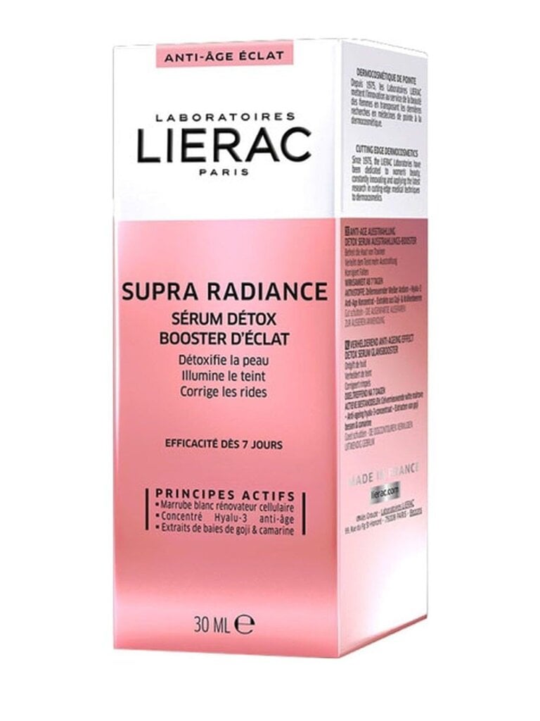 Lierac Supra Radiance Detox Radiance Booster -tehohoito kasvoille, 30 ml hinta ja tiedot | Kasvoöljyt ja seerumit | hobbyhall.fi