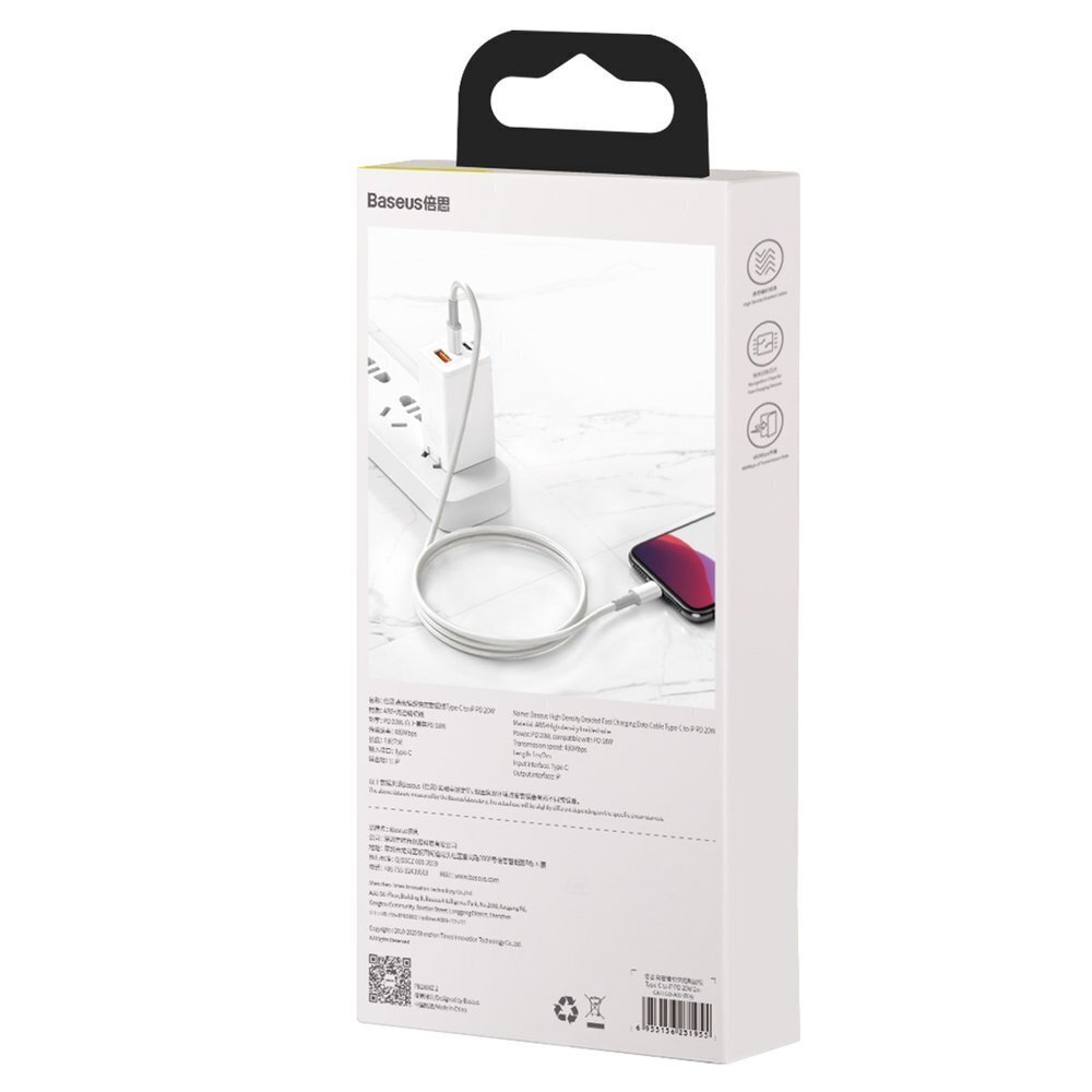 Baseus Kaapeli USB Type C - Lightning 20 W 1 m 6953156231924 hinta ja tiedot | Puhelinkaapelit | hobbyhall.fi