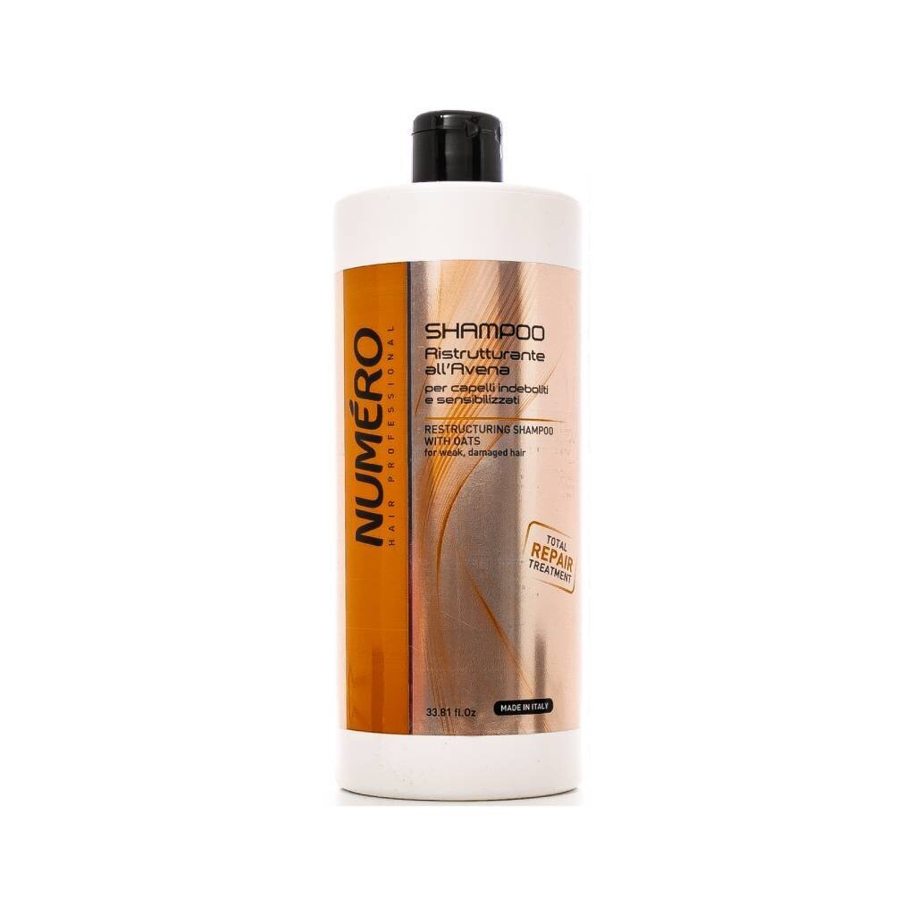 Kaurauutetta sisältävä korjaava shampoo Brelil Numero Restructuring Shampoo With Oats, 1000 ml hinta ja tiedot | Shampoot | hobbyhall.fi