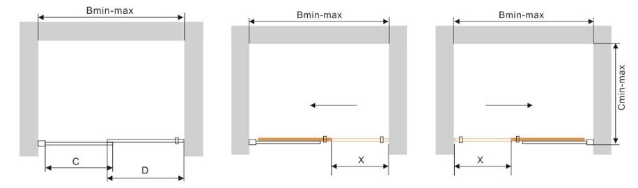 Mexen Omega liukuva suihkuovi, 8 mm, 100,110,120,130,140,150,140x190 cm kultainen hinta ja tiedot | Suihkuseinät ja -ovet | hobbyhall.fi