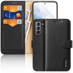 Dux Ducis Hivo Genuine Leather Bookcase type case for Samsung Galaxy S21 FE black (Black) hinta ja tiedot | Puhelimen kuoret ja kotelot | hobbyhall.fi