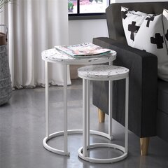 CosmoLiving Amelia Nesting Tables, Terrazzo hinta ja tiedot | Sohvapöydät | hobbyhall.fi