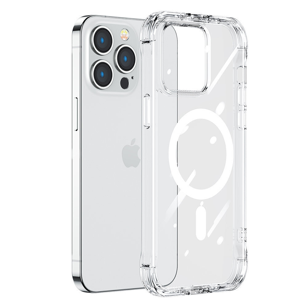 Puhelinkotelo Joyroom Magnetic Defender Magnetic Case for iPhone 14 Pro Max Armored Cover with Hooks Stand Clear (MagSafe Compatible), läpinäkyvä hinta ja tiedot | Puhelimen kuoret ja kotelot | hobbyhall.fi