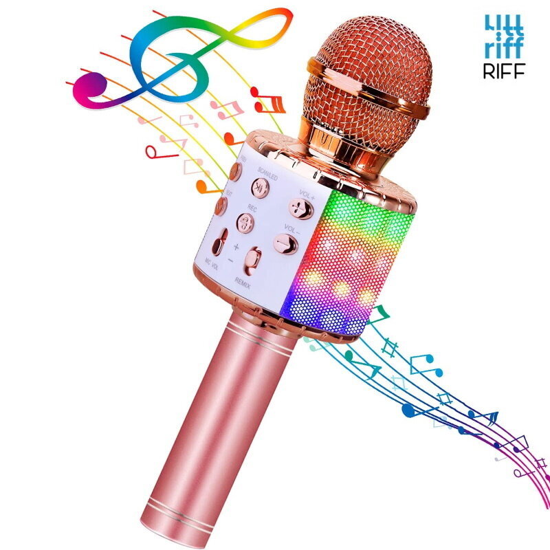 Karaoke Fun mikrofoni lapsille ja aikuisille kaiuttimilla ja tallennus Micro SD USB Bluetooth Rose Gold hinta ja tiedot | Mikrofonit | hobbyhall.fi