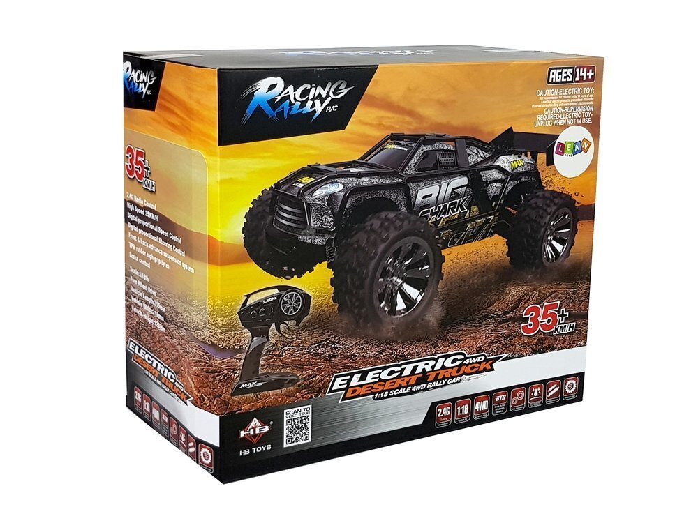 Kauko-ohjattu SUV Big Shark, musta hinta ja tiedot | Poikien lelut | hobbyhall.fi