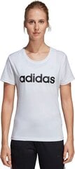 Adidas W D2M Logo Tee W, valkoisen värinen Naisten urheilupaita hinta ja tiedot | Naisten urheiluvaatteet | hobbyhall.fi