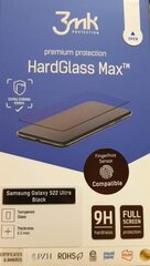 3MK Hard Glass Max -panssarilasi / näytönsuoja, Samsung S908 S22 Ultra 5G -puhelimelle, tukee sormenjälkilukijaa, musta hinta ja tiedot | Näytönsuojakalvot ja -lasit | hobbyhall.fi