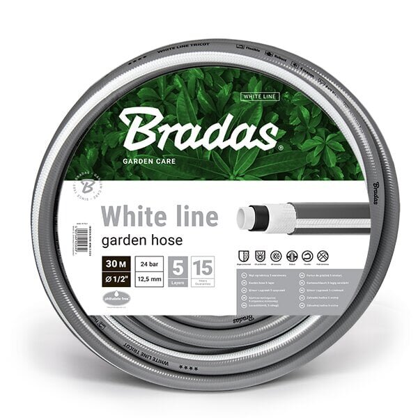 Bradas White Line Kasteluletku 1/2" 50 metrin pituinen hinta ja tiedot | Puutarhaletkut, kastelukannut ja muut kastelutarvikkeet | hobbyhall.fi