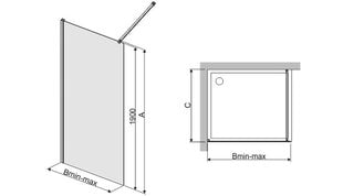 Suihkukaappi Sanplast TX P / TX5b 70s, profiili - kiiltävä hopea, kirkas lasi W0 hinta ja tiedot | Suihkuseinät ja -ovet | hobbyhall.fi