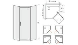 Sanplast TX KN/TX5b 90s, Kulmasuihkukaappi, profiili matta hopea, läpinäkyvä lasi W0 hinta ja tiedot | Suihkukaapit ja suihkunurkat | hobbyhall.fi