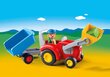 6964 PLAYMOBIL® 1.2.3, Traktori kauhalla ja perävaunulla hinta ja tiedot | LEGOT ja rakennuslelut | hobbyhall.fi