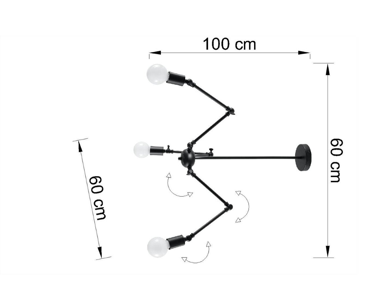 Riippuvalaisin Sollux Stark 3 Musta hinta ja tiedot | Riippuvalaisimet | hobbyhall.fi