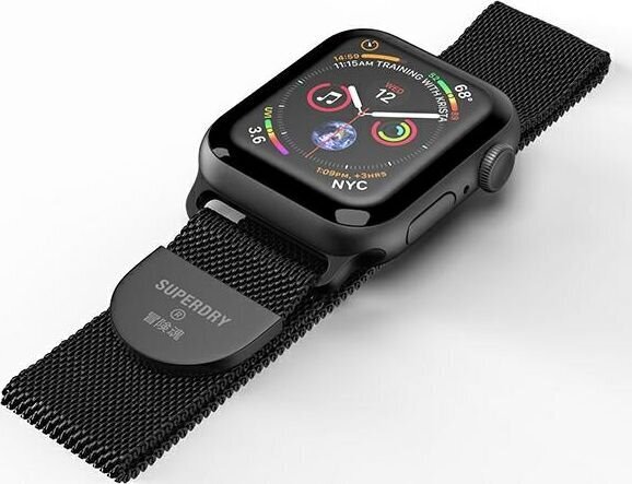 SuperDry Watchband Apple Watch 38/40mm, musta hinta ja tiedot | Älykellojen ja aktiivisuusrannekkeiden lisätarvikkeet | hobbyhall.fi