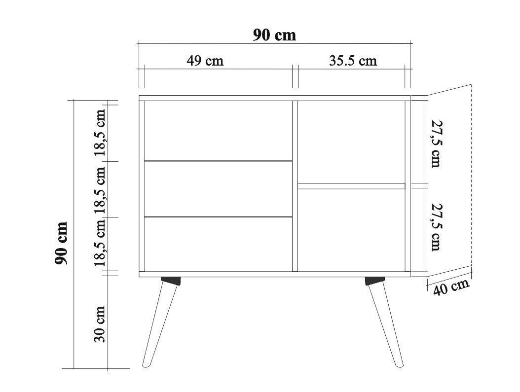 Lipasto Kalune Design Dresser 3441, tammen väri/vihreä hinta ja tiedot | Lipastot | hobbyhall.fi